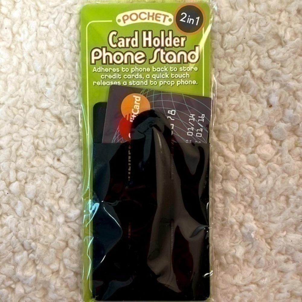 Touch & Stand Black 2-in-1 Card Holder Phone Stand